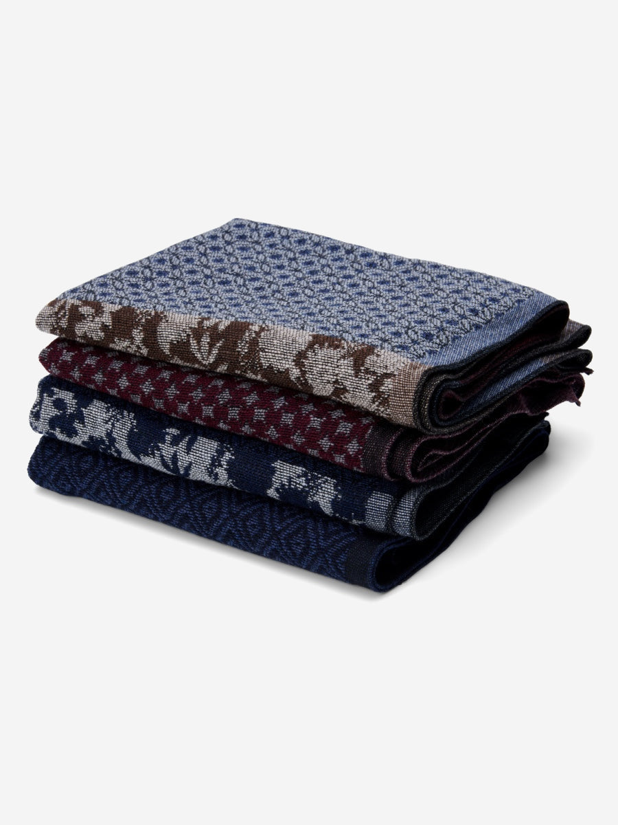Bruno (blue) - Warm and soft Italian scarf from wool blend
