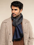 Romeo (blue/grey) - Italian warm and soft scarf made from 100% wool