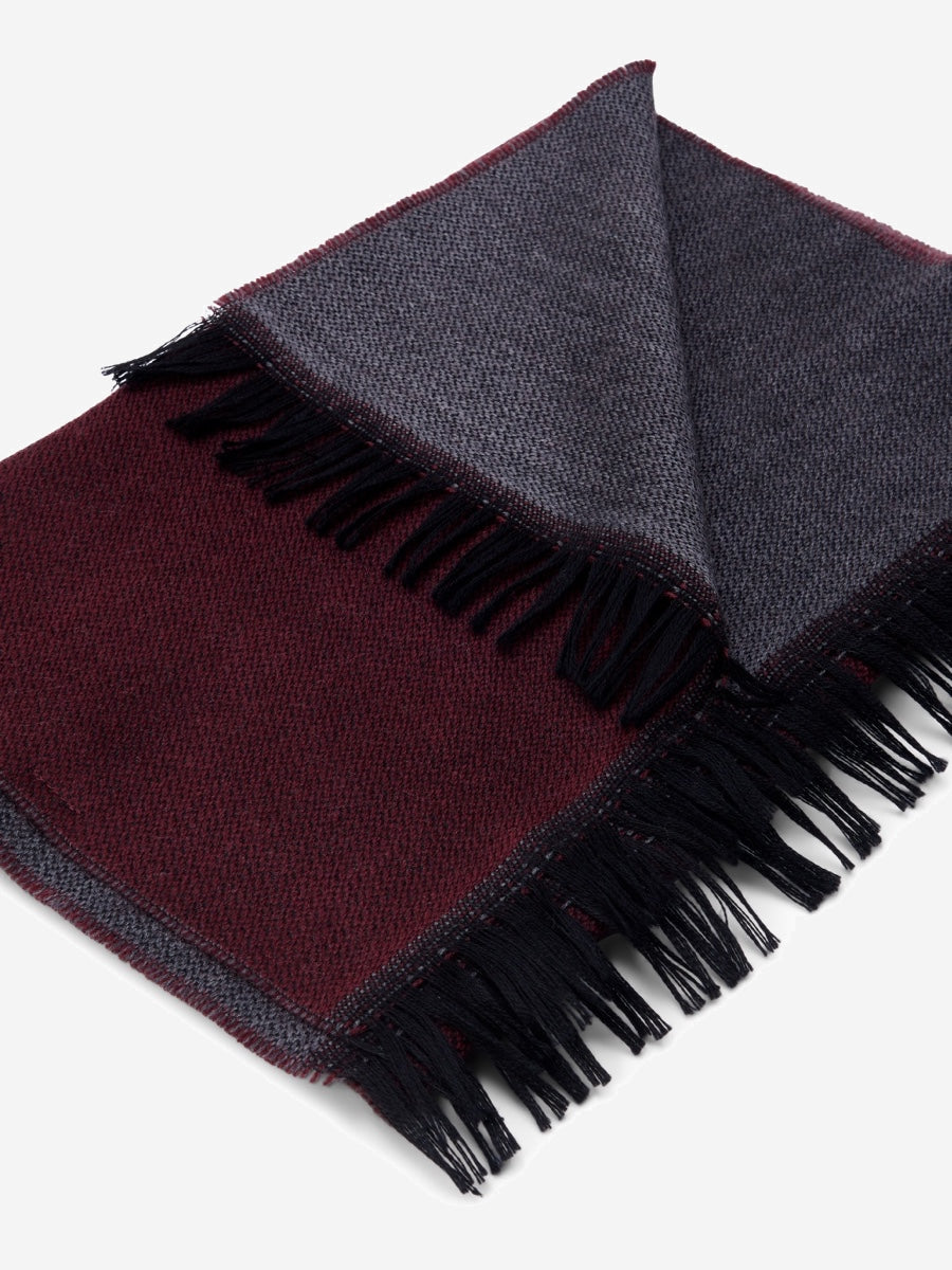 Romeo (red/grey) - Italian warm and soft scarf made from 100% wool