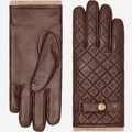 Sebastian (brown) – Sheepskin leather gloves with snap closure & touchscreen feature