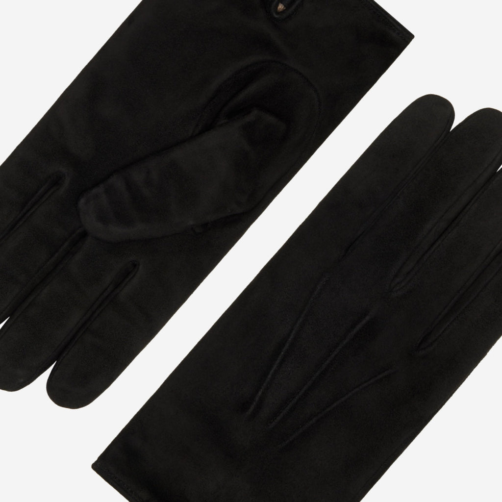 Silvia (black) - Italian suede leather gloves with luxurious cashmere lining