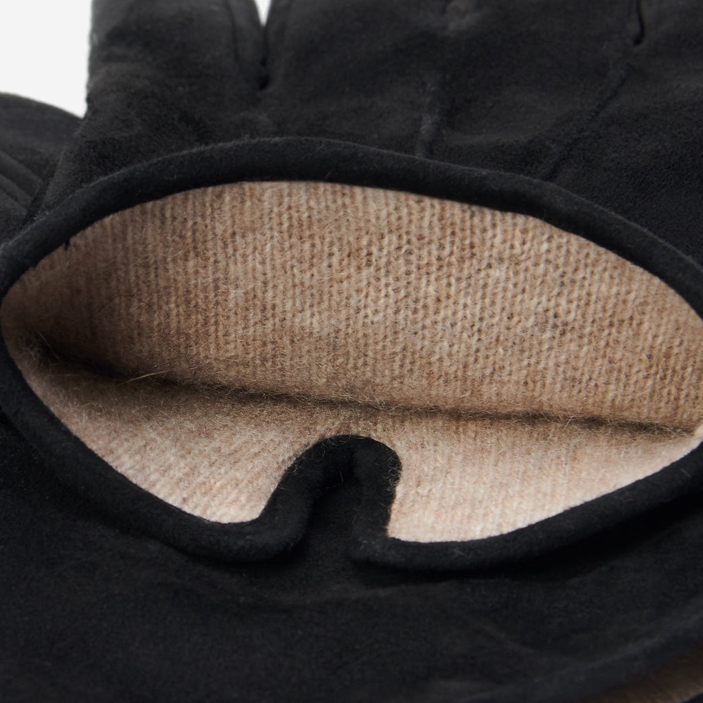 Silvia (black) - Italian suede leather gloves with luxurious cashmere lining