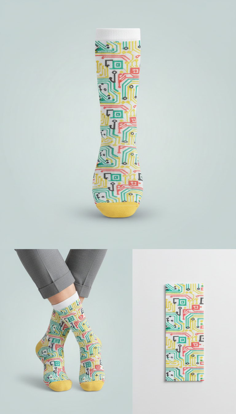 Mint Circuit Crew Sock