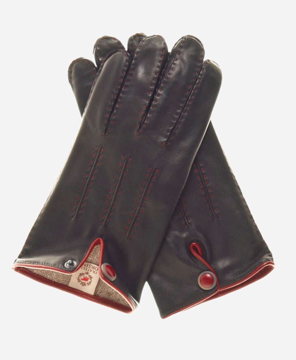 CA3152 (black) - Men's Italian cashmere lined handsewn dress gloves
