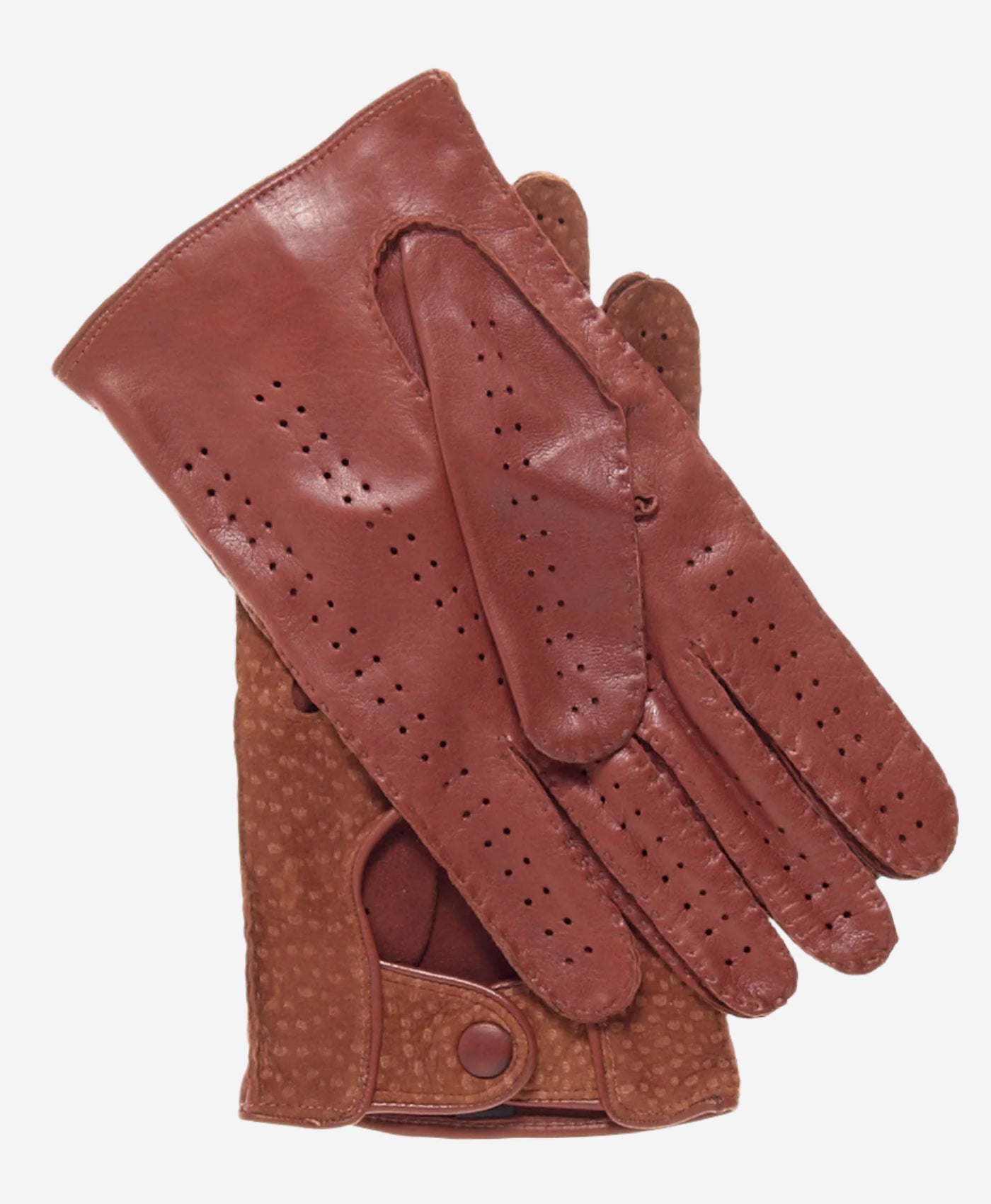 CA3198 (cork) - Handsewn Italian carpincho men's driving gloves