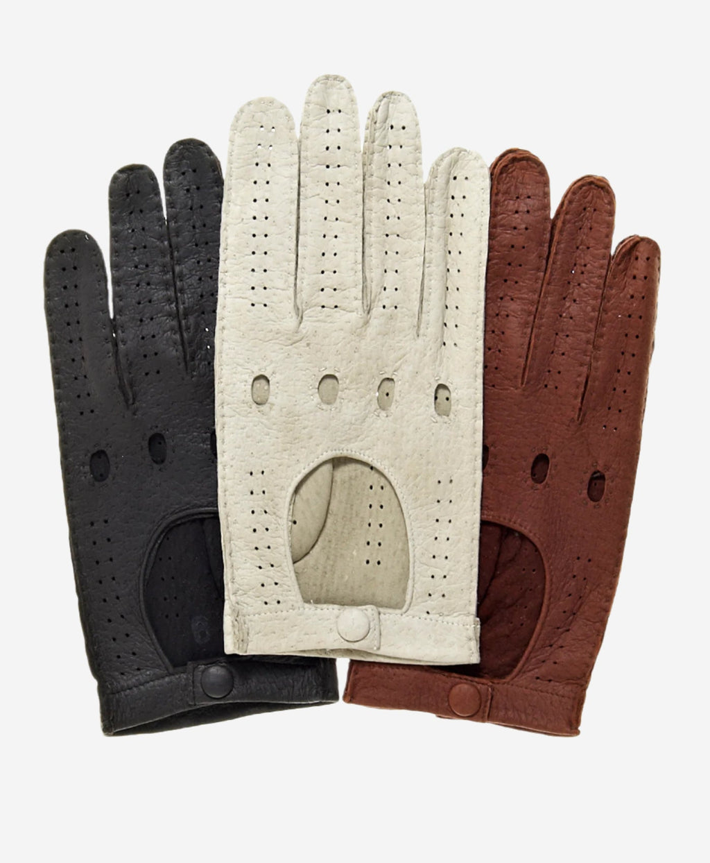 CA3335 (black) - Handsewn Italian peccary men's driving gloves