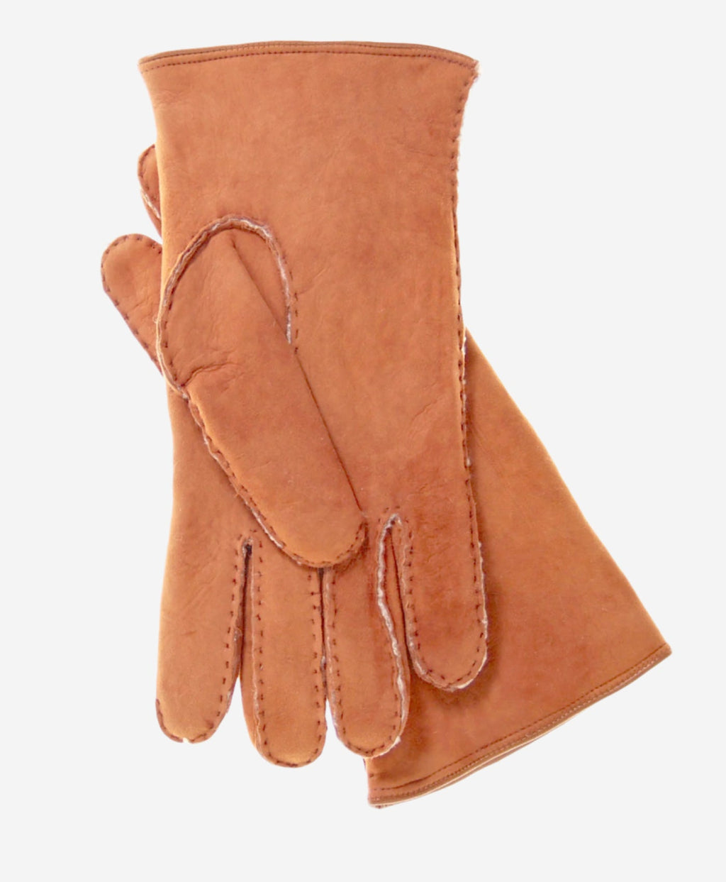 CA3466 (saddle) - Men's Italian handsewn sueded lamb shearling gloves