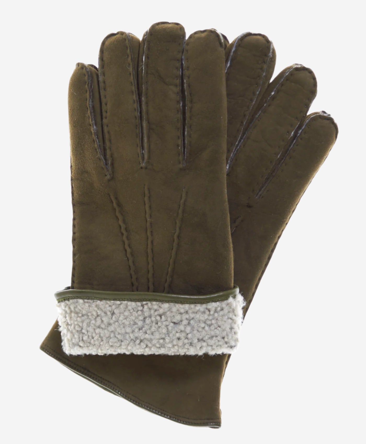 CA3466 (pine) - Men's Italian handsewn sueded lamb shearling gloves