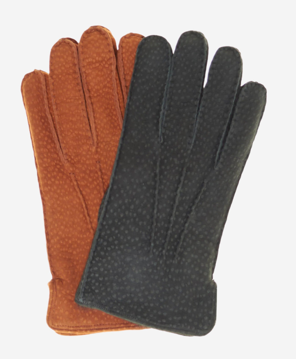 CA3633 (cork) - Handsewn Italian carpincho men’s rabbit fur-lined dress gloves