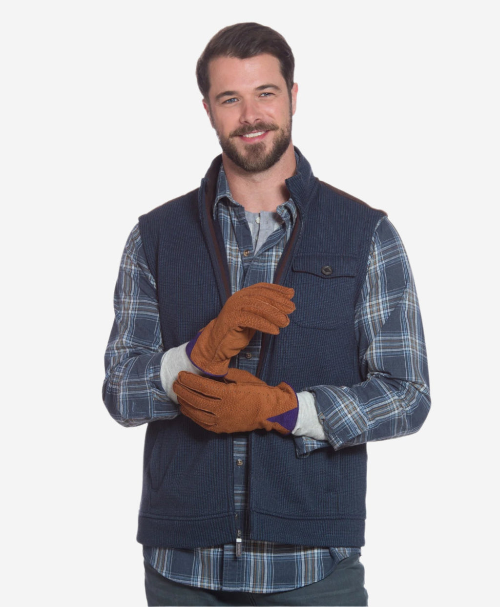 CA3646 (cork) - Men’s Italian carpincho cashmere-lined dress gloves