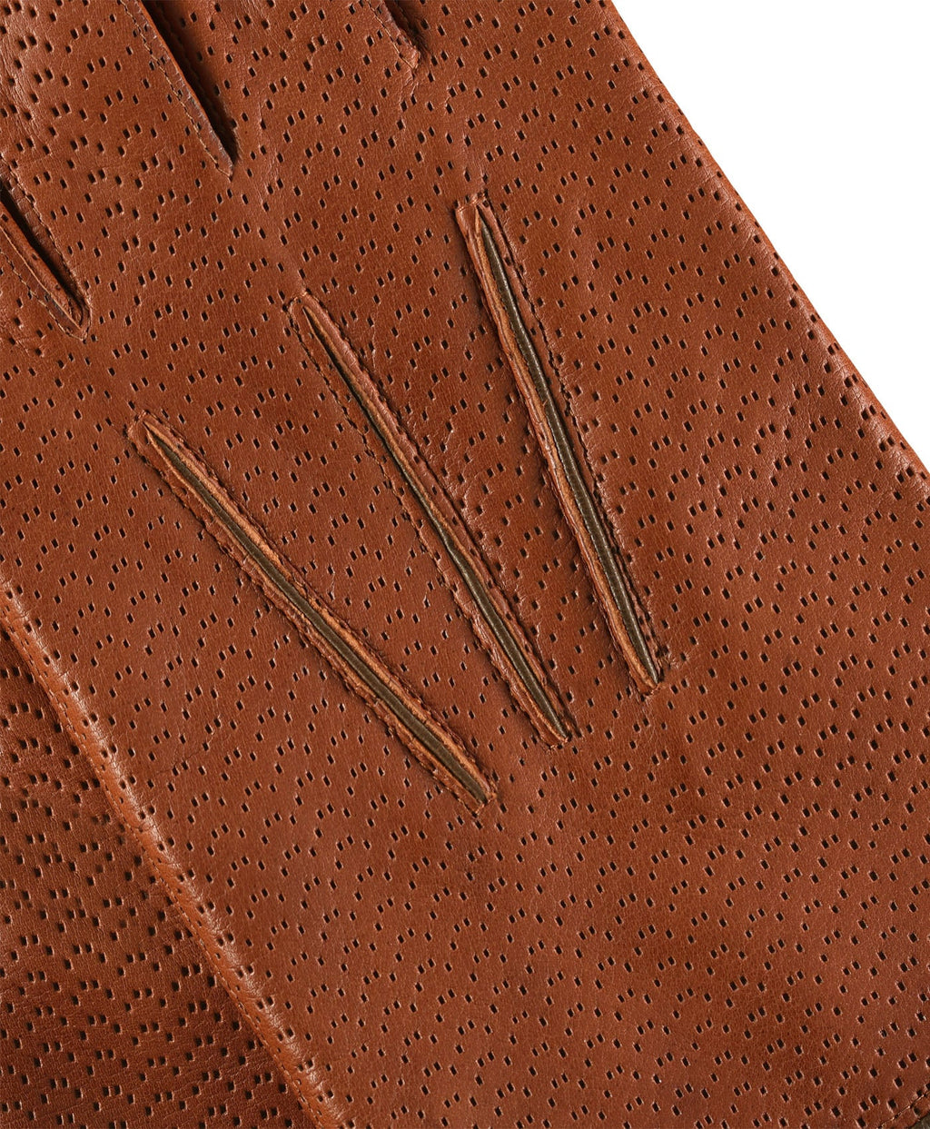 CA3976 (cognac) -Men's Italian cashmere lined leather gloves with unique contrast points