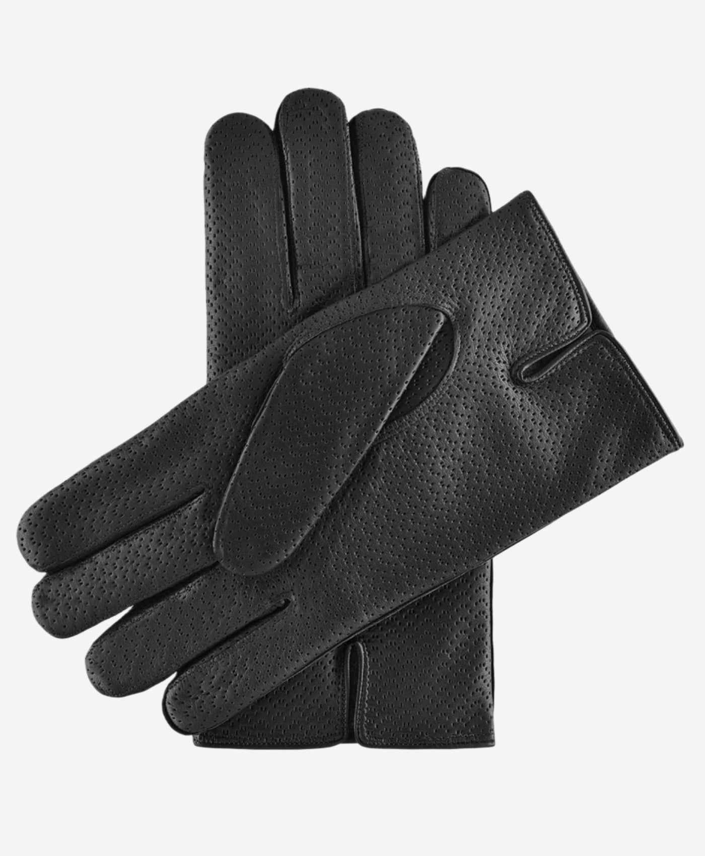 CA3976 (black) - Men's Italian cashmere lined leather gloves with unique contrast points