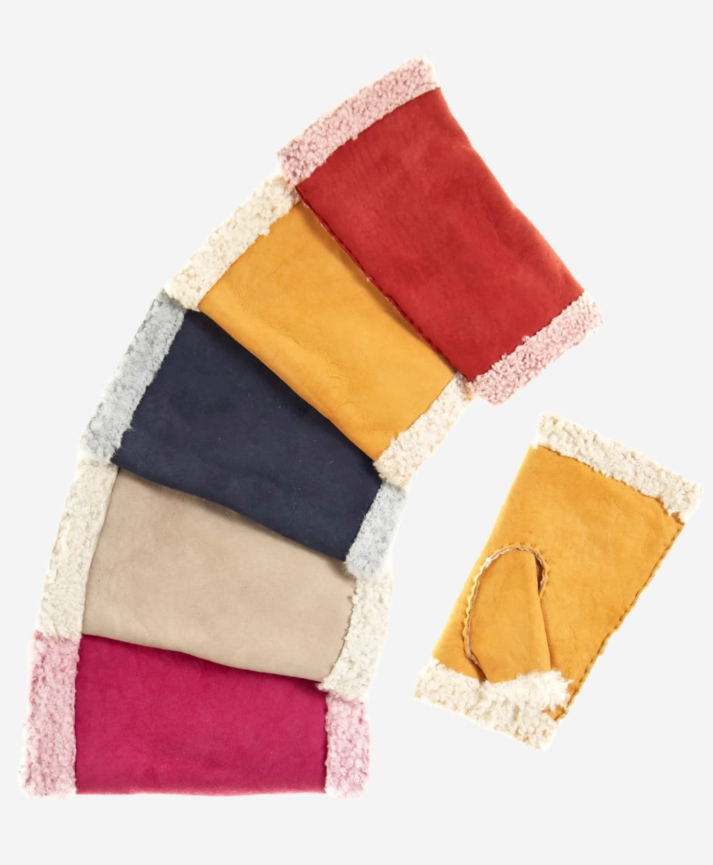 CA4163 (sunshine) - Women’s Italian lamb shearling fingerless gloves