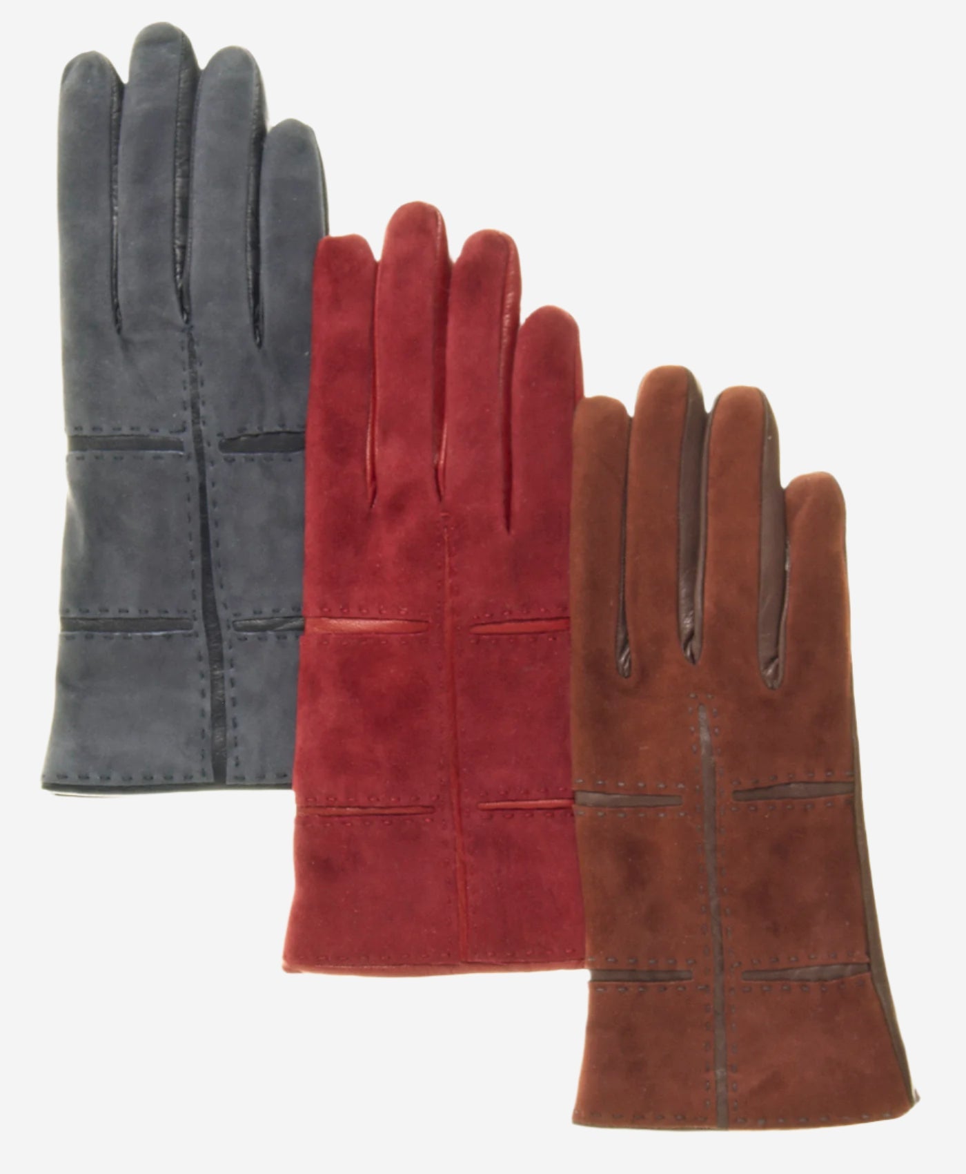 CA4330 (brown) – Women’s Italian suede gloves with cashmere lining, lambskin palms, and inserts