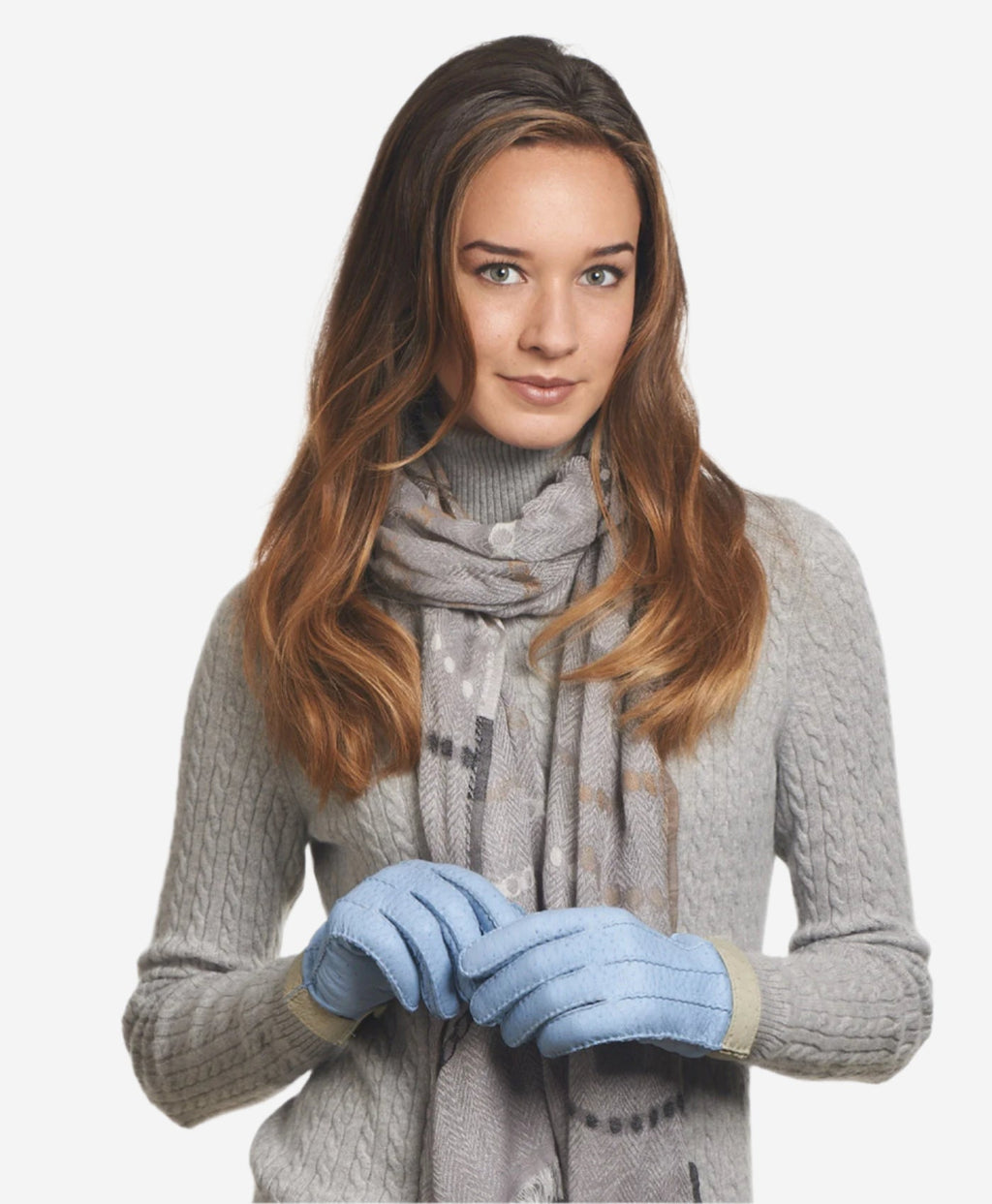 CA4384 (sky) - Women’s Italian peccary gloves with cashmere lining