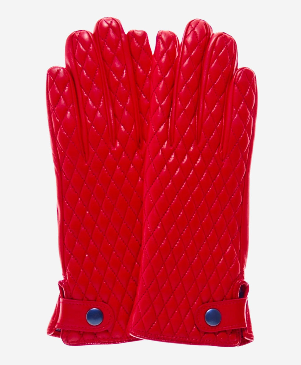 CA4439 (red) - Women’s quilted Italian leather gloves with cashmere lining