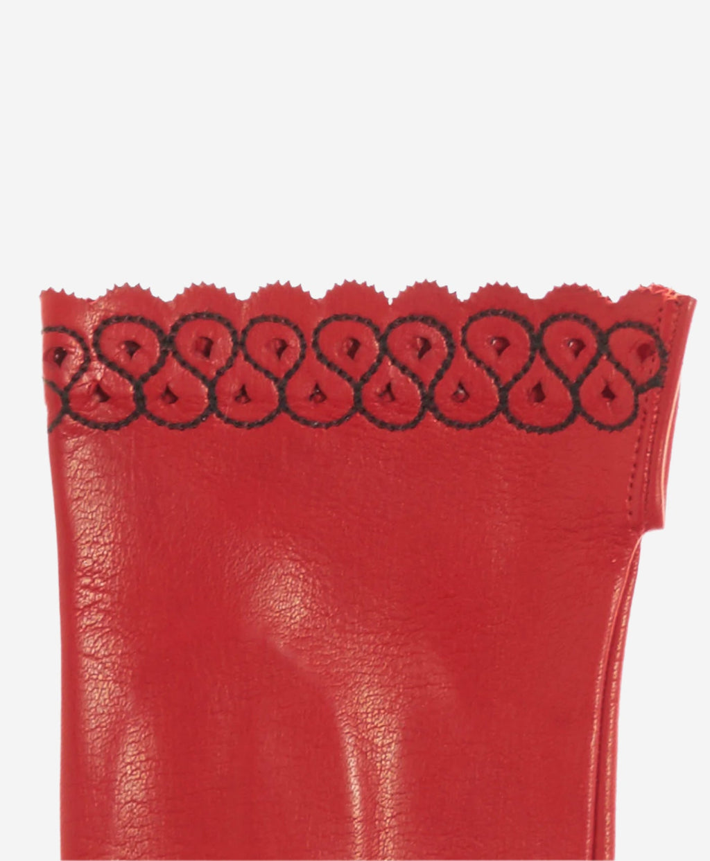 CA4534 (red) - Women’s Italian unlined dress leather gloves with “lace-work" cuff