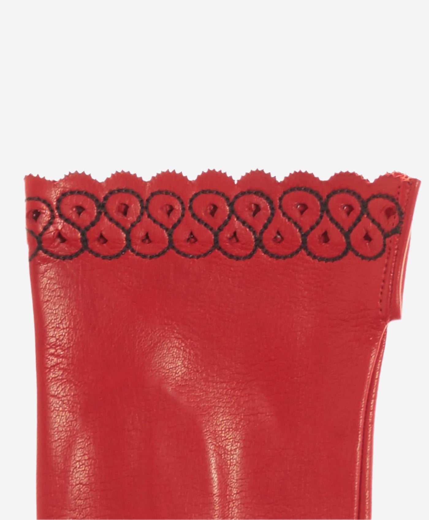 CA4534 (red) - Women’s Italian unlined dress leather gloves with “lace-work" cuff