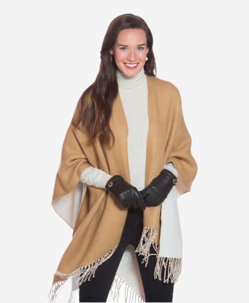 CA4661 (black) - Women’s Italian handsewn deerskin gloves with cashmere lining and distinctive strap and buckle