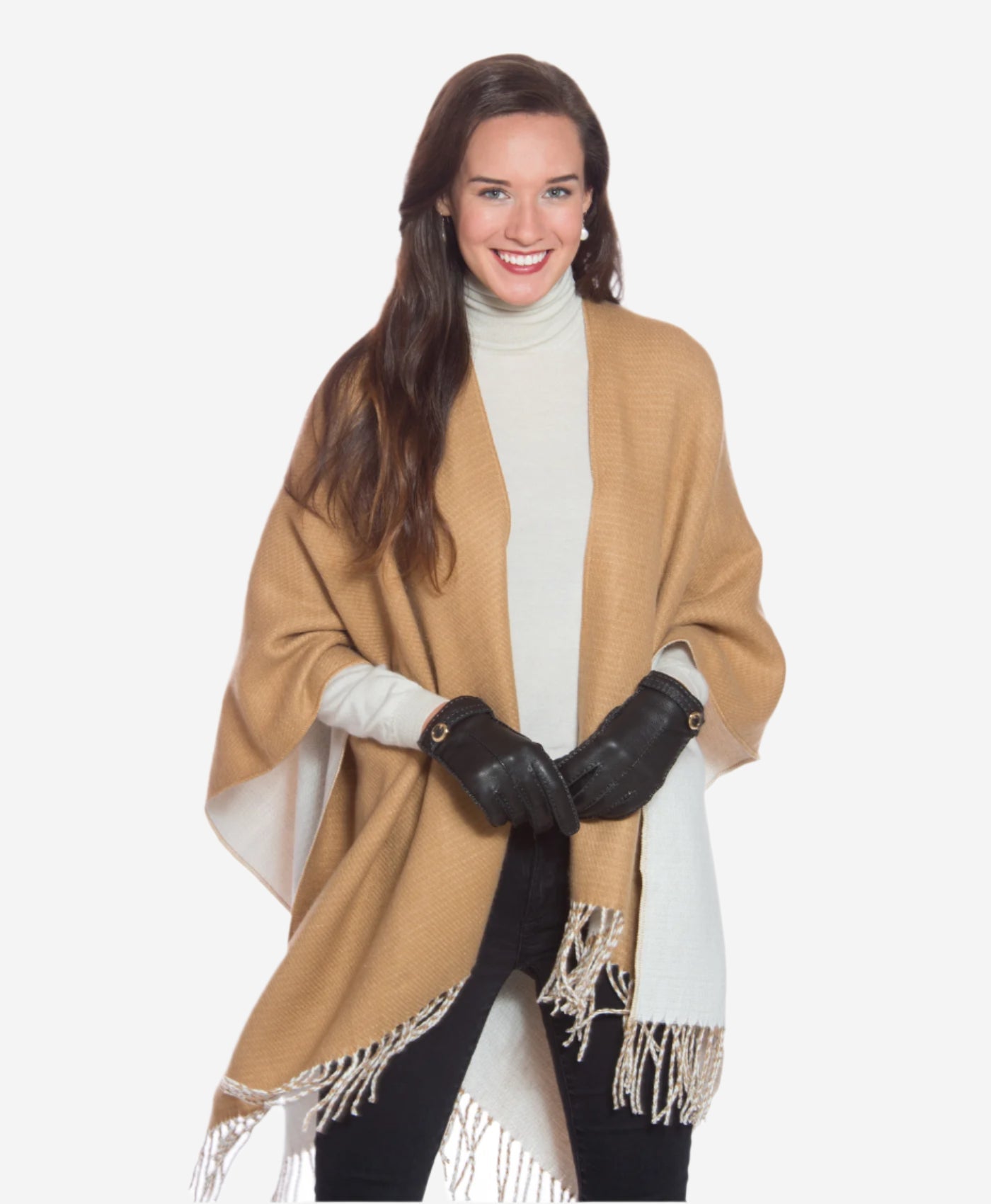 CA4661 (black) - Women’s Italian handsewn deerskin gloves with cashmere lining and distinctive strap and buckle