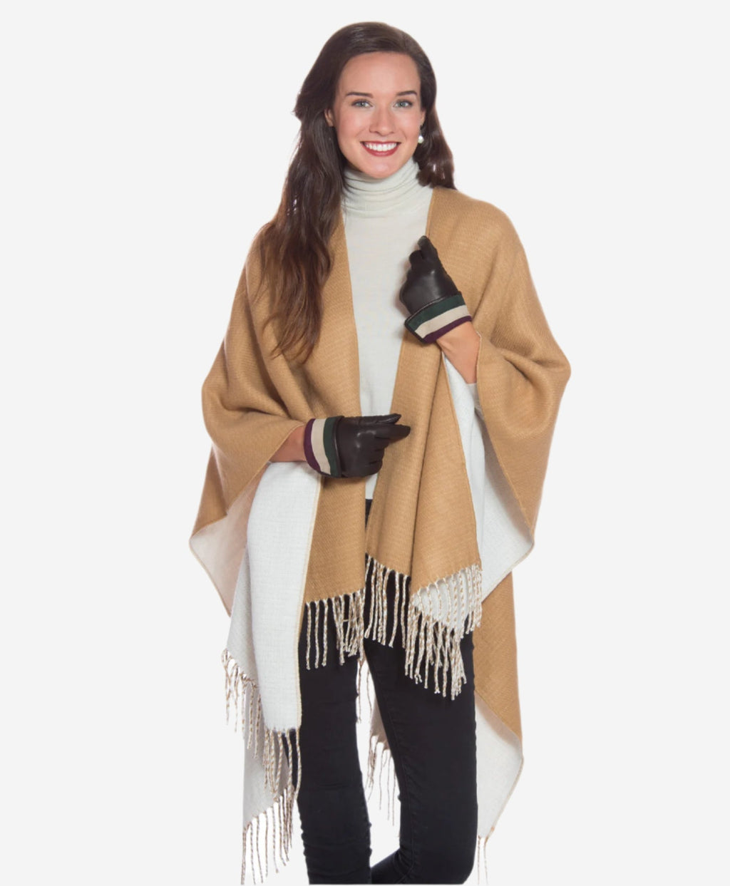 CA4661 (black) - Women’s Italian handsewn deerskin gloves with cashmere lining and distinctive strap and buckle