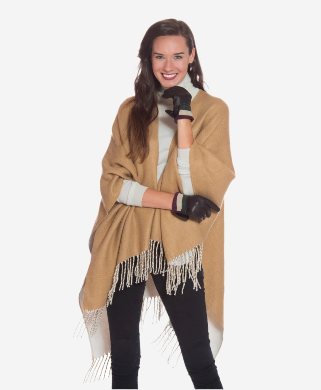 CA4661 (black) - Women’s Italian handsewn deerskin gloves with cashmere lining and distinctive strap and buckle