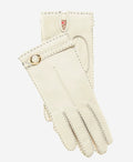CA4661 (cream) -  Women’s Italian handsewn deerskin gloves with cashmere lining and distinctive strap and buckle