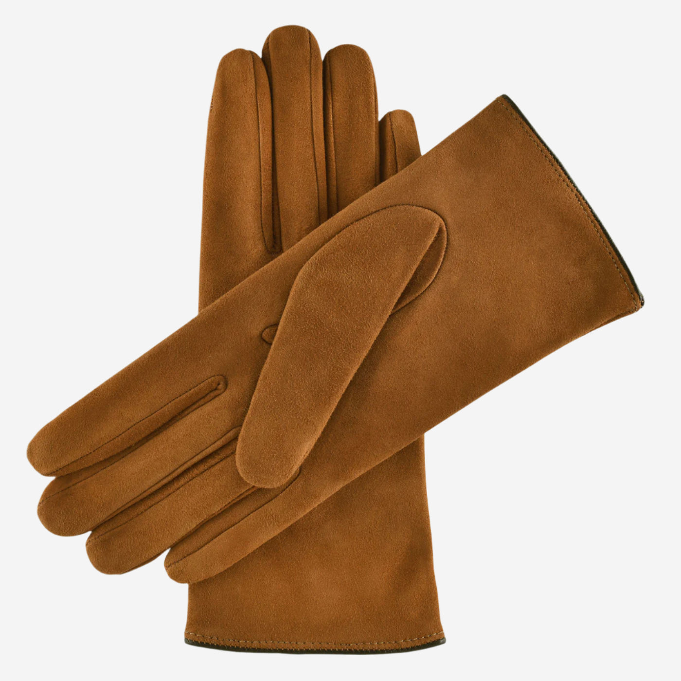 CA4941 (brown) - Women’s Italian handsewn suede gloves with cashmere lining and distinctive details