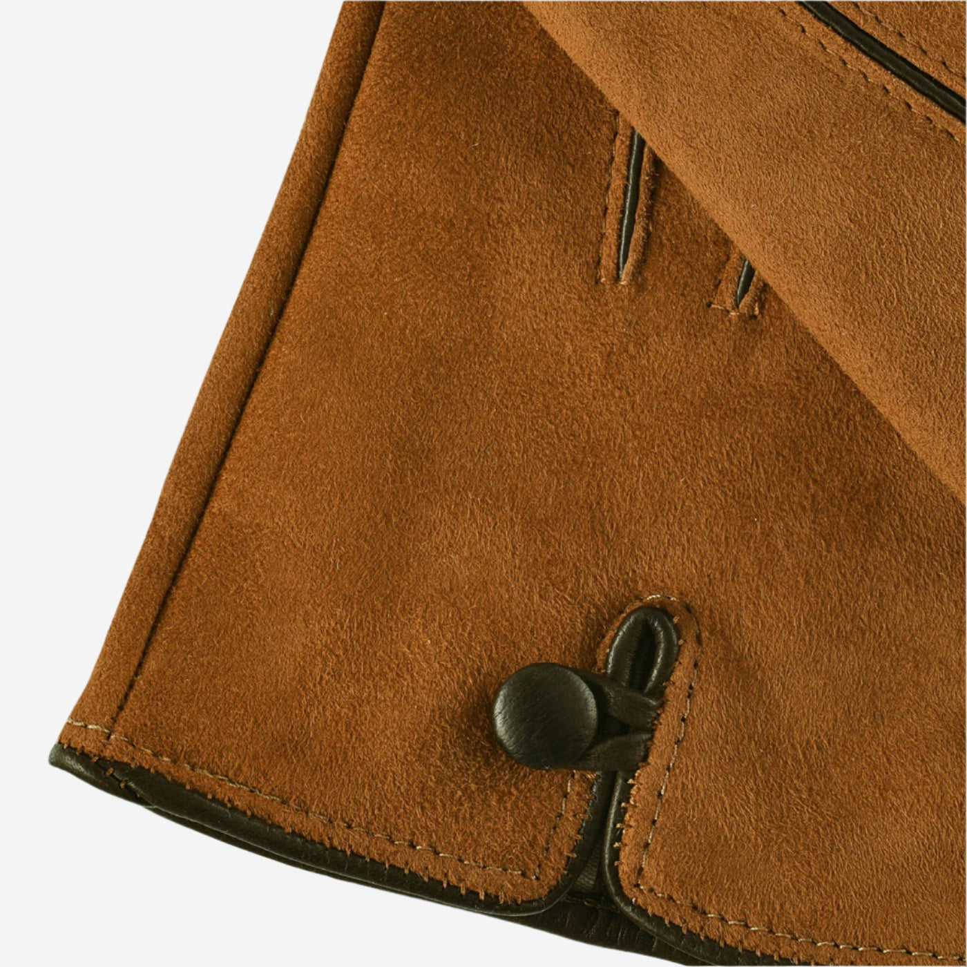 CA4941 (brown) - Women’s Italian handsewn suede gloves with cashmere lining and distinctive details