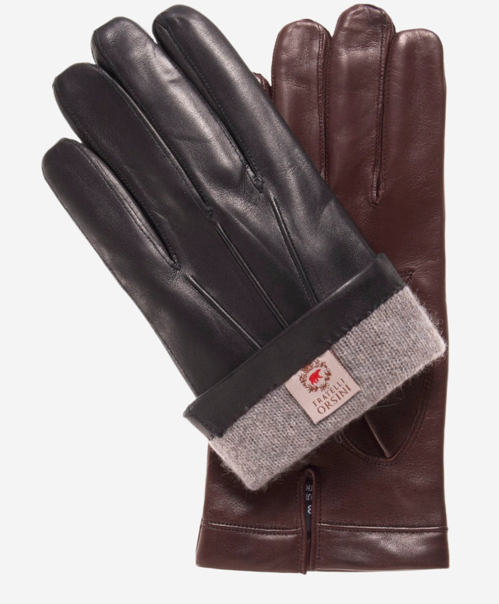 CC3001 (brown) - Men's Italian cashmere lined leather gloves
