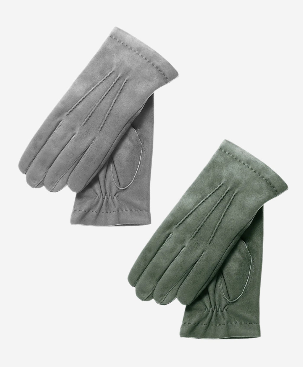 CC3117 (grey) - Men's Italian cashmere lined suede formal dress gloves