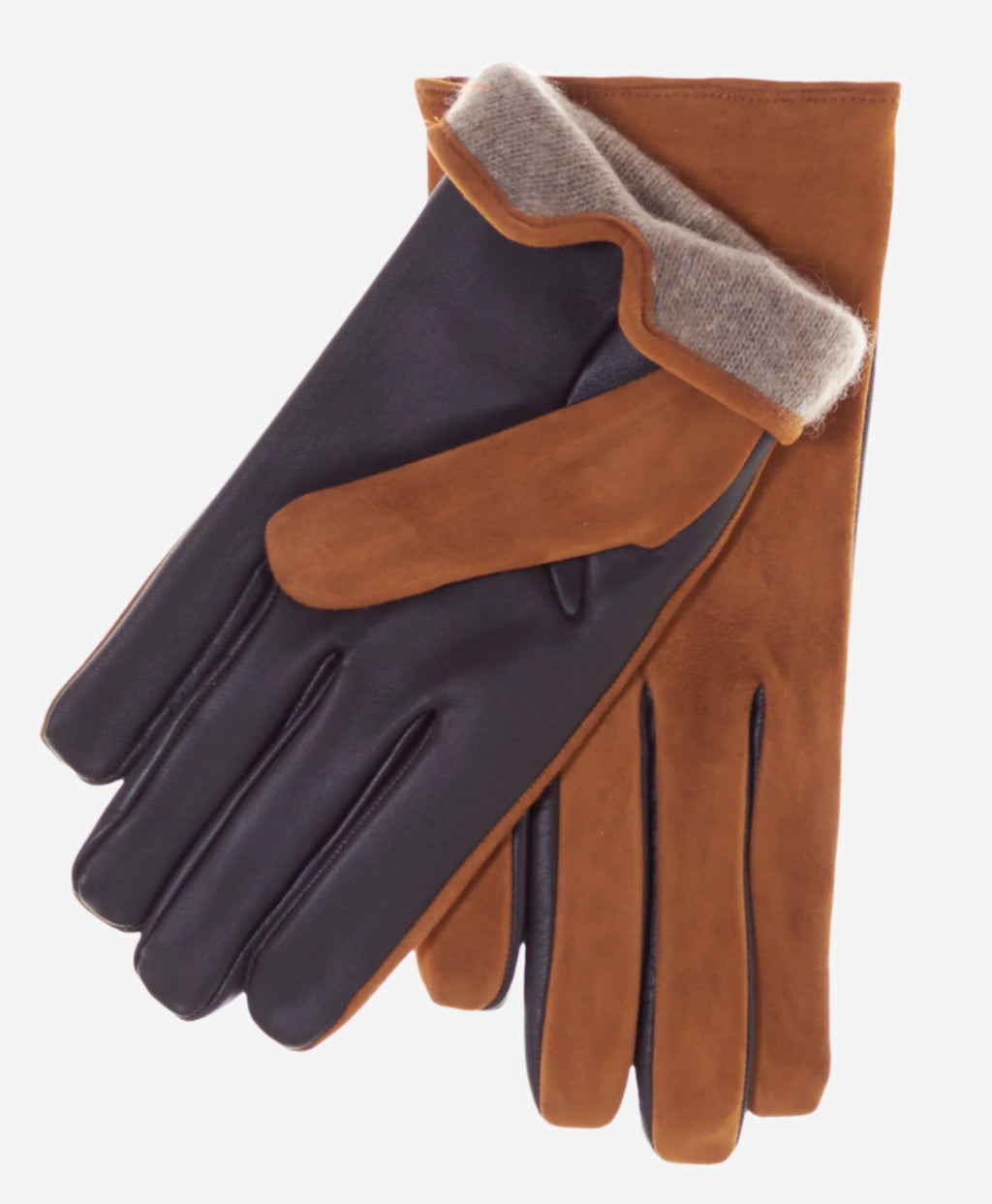 CC3556 (camel) - Men’s Italian touchscreen suede and lambskin gloves with cashmere lining