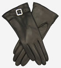 CC4201 (black) - Women’s Italian cashmere lined leather gloves with buckle