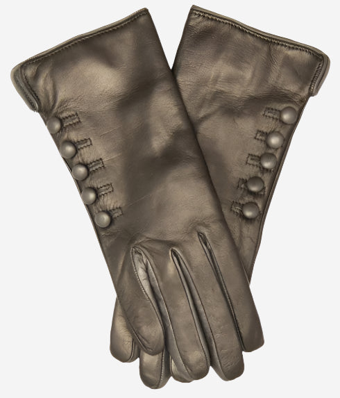 CC4213 (black/grey) - Women’s Italian cashmere lined gloves with buttons