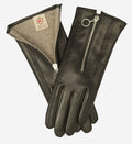 CC4243 (black) - Italian cashmere lined gloves with zippers