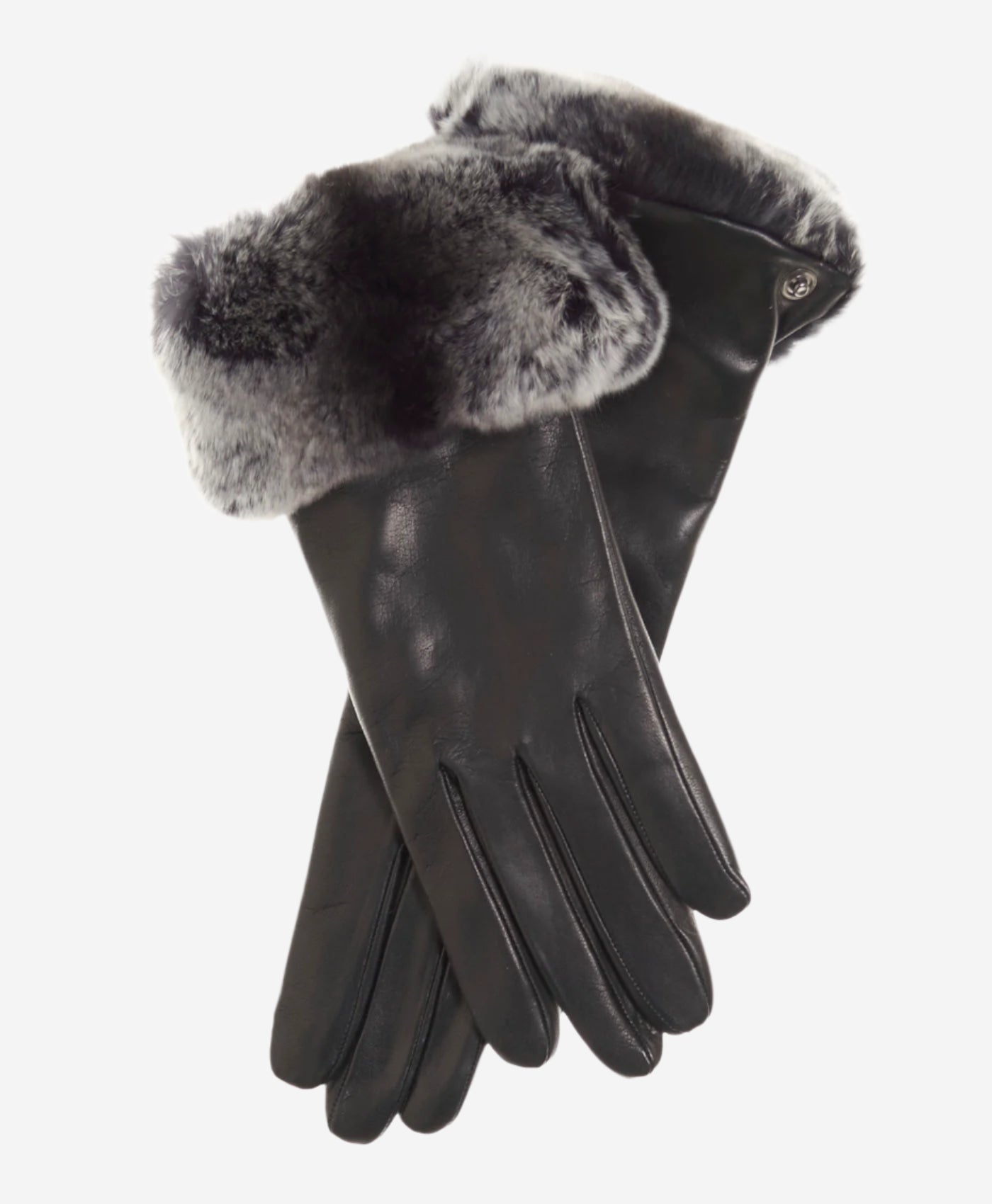 CC4516 (black) - Women’s Italian suede and Rex rabbit fur cuff lambskin gloves
