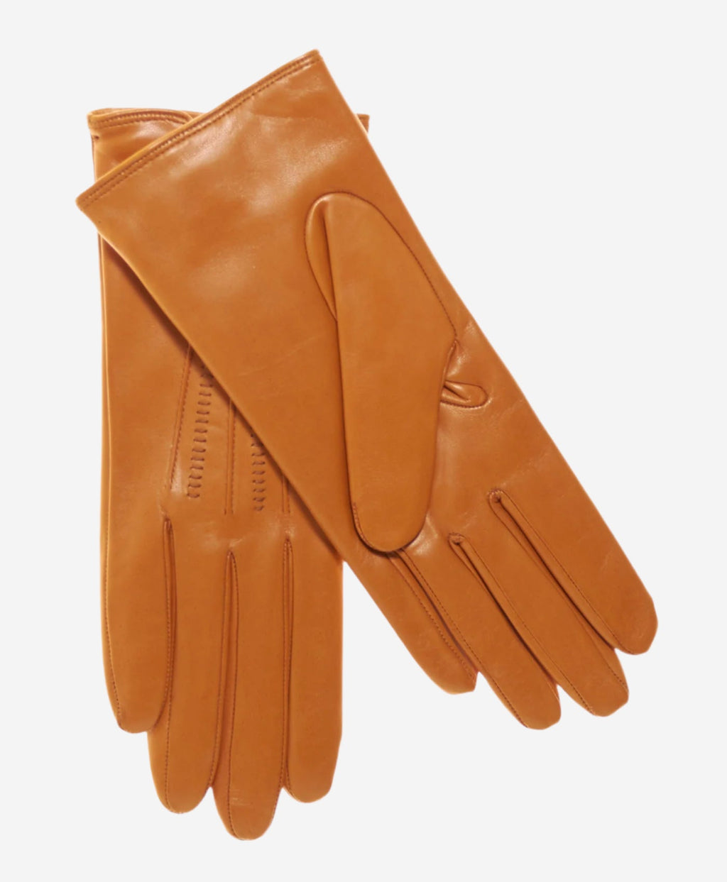 CC4668 (orange) - Women’s Italian orange suede winter gloves cashmere lined with unique hand detailing