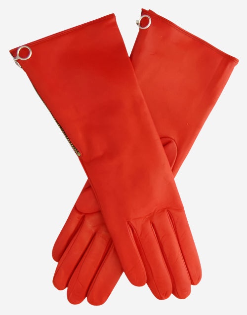 CC4879W4 (red) - “4-button length” Italian cashmere lined gloves with side zipper
