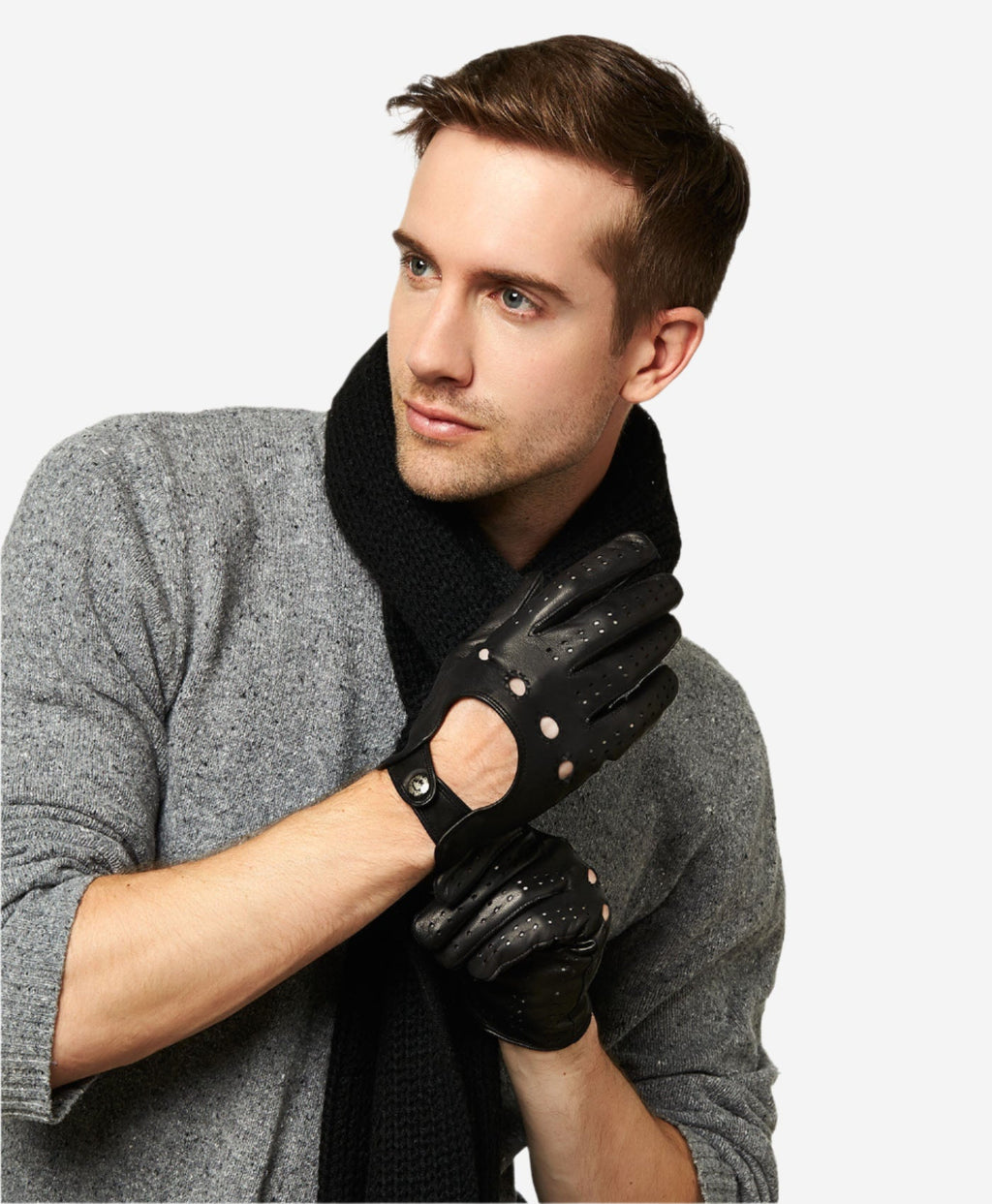 CD3020 (black) - Men’s Italian lambskin leather driving gloves