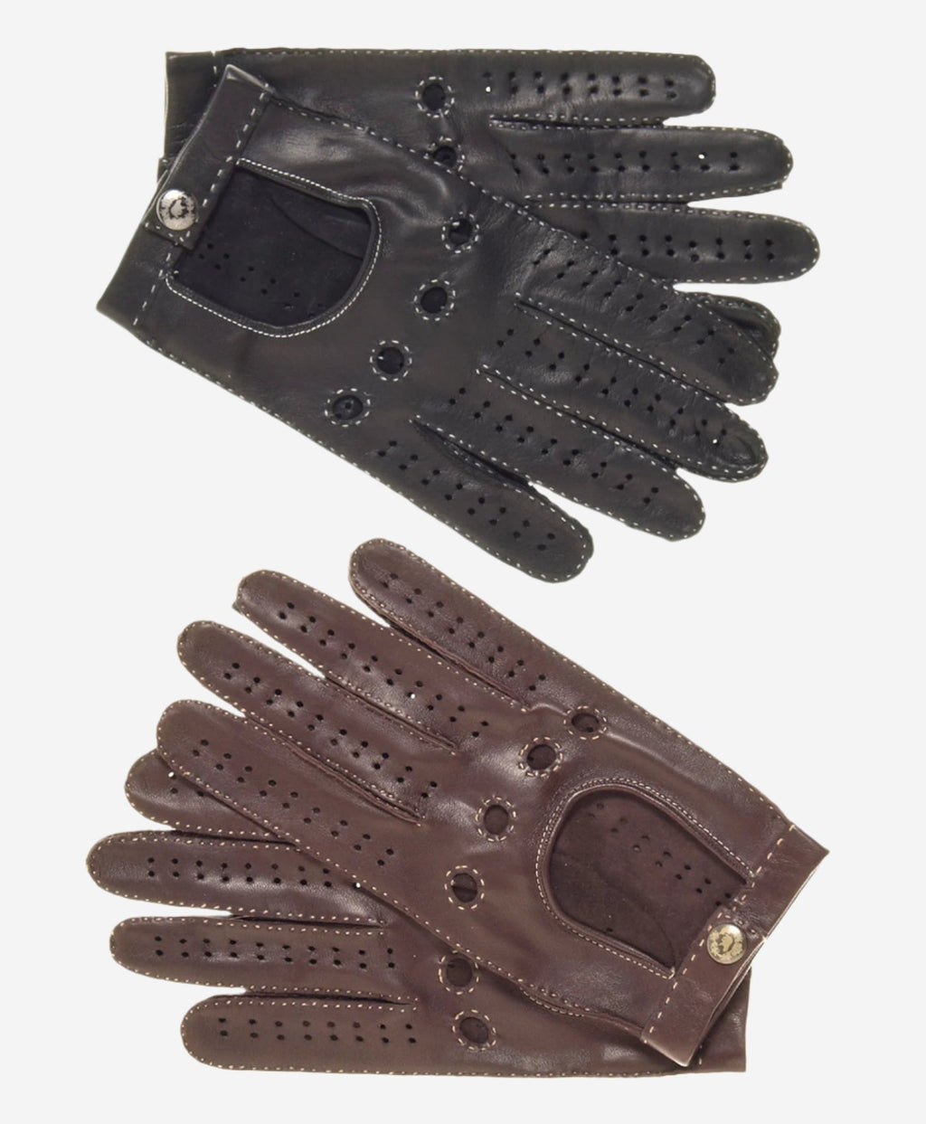 CD3501 (black) - Men’s handsewn Italian lambskin leather driving gloves