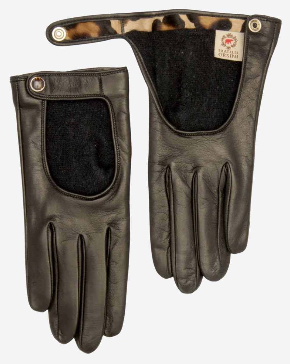 CD4136 (black) - Women’s Italian winter leather driving gloves with cashmere lining