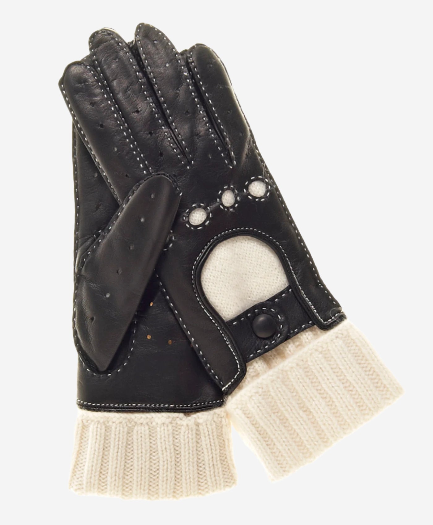 CD4141 (black) - Women’s Italian winter leather driving gloves with cashmere lining