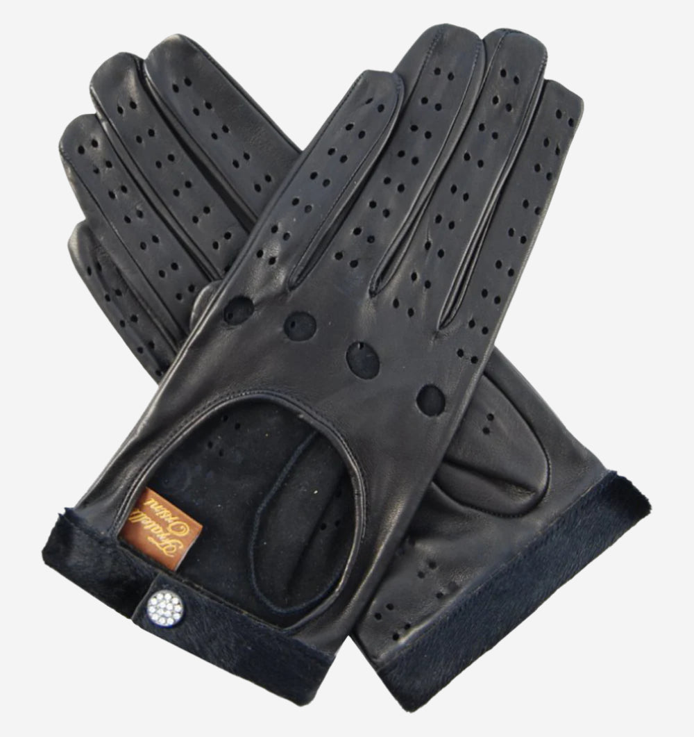 CD4201 (black) - Women’s elegant Italian lambskin driving gloves