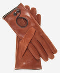 CD4255 (medium brown) - Women’s Italian leather driving gloves with contrast welting
