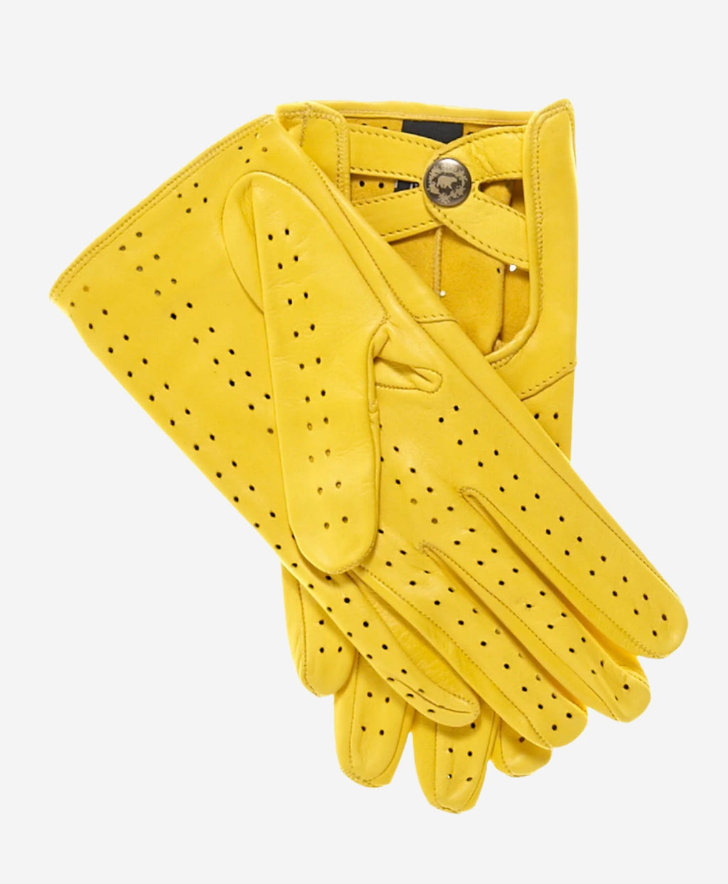 CD4378 (yellow) - Women's sporty Italian leather driving gloves