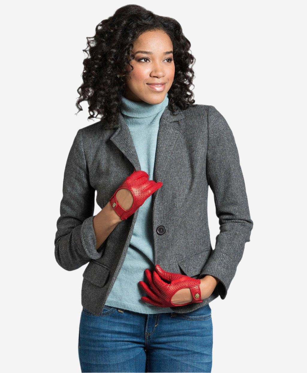 CD4466 (red) - Women’s Italian ventilated leather driving gloves