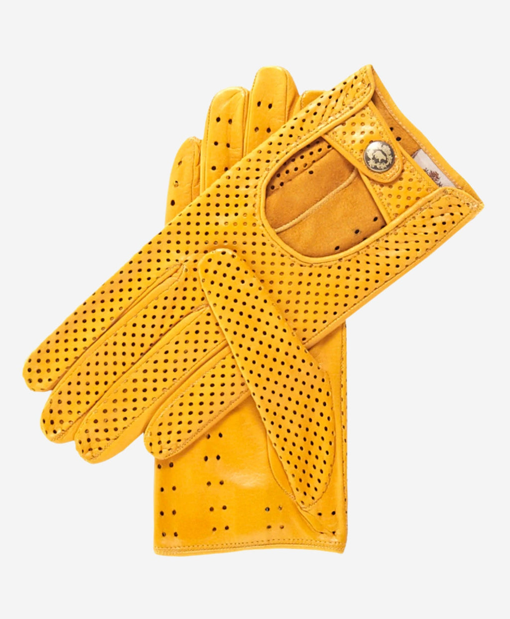 CD4466 (yellow) - Women’s Italian ventilated leather driving gloves