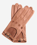 CD4814 (peach) - Women’s Italian leather driving gloves with buckled strap