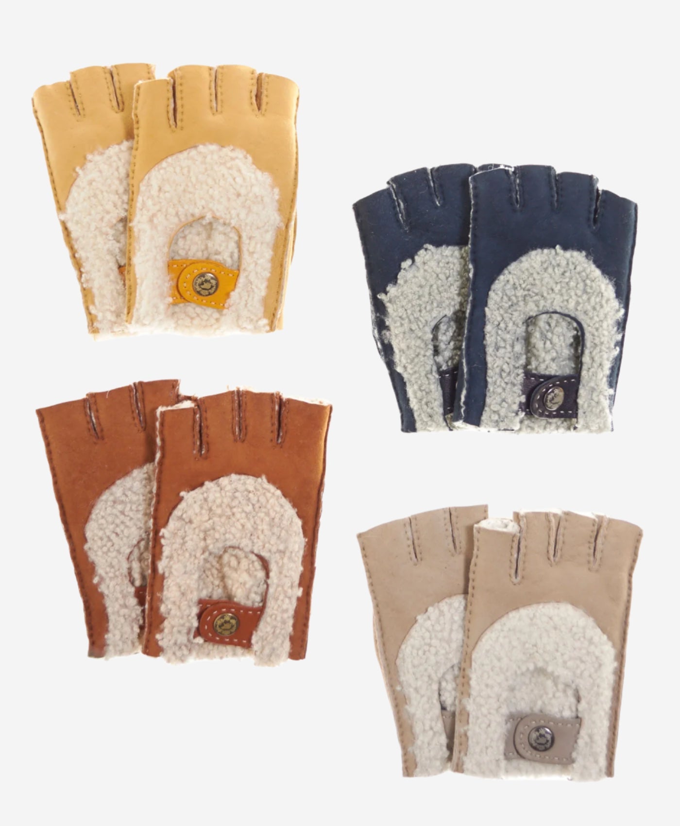CL4522 (golden) - Women’s Italian shearling fingerless gloves
