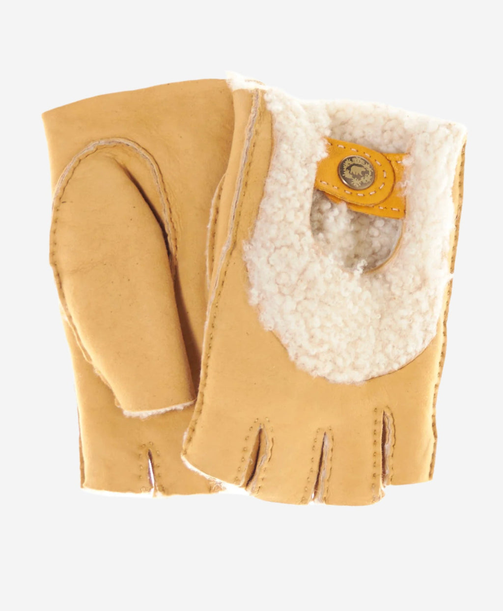 CL4522 (golden) - Women’s Italian shearling fingerless gloves